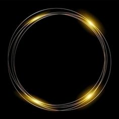 an abstract circle with yellow lights on a black background