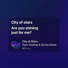 city of stars are you shining just for me?