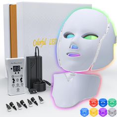 PRICES MAY VARY. 7-1 Colors LED Facial Skin Care Mask: You can adjust different colors of light by remote control, and you can also control the time and depth of light to meet different purposes and provide you with different feelings! Red light: Treatment of full-face wrinkles. Blue Light: Treatment of mild to moderate inflammatory acne. Mixed Light: Treatment of mild to moderate inflammatory acne. Impressive Gift: Use more comfortable materials. Our masks make a great gift for mom, girlfriend, Led Mask Therapy, Inflammatory Acne, Mask At Home, Mask Light, Toothbrush Accessories, Led Facial, Led Face Mask, Facial Skincare, Led Mask