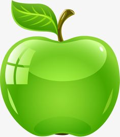 an apple with a green leaf on it