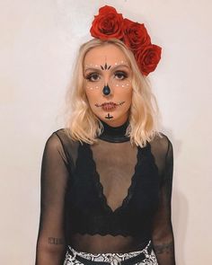 Cute Halloween Makeup, Hot Halloween Outfits, Halloween Makeup Inspiration, Trendy Halloween Costumes, Halloween Makeup Easy, Skull Makeup