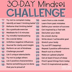 30 Day Positive Thinking Challenge, Challenges For Myself, Change In 30 Days, 30 Days Diy Challenge, 2024 Change Yourself, Change Yourself In 30 Days, Mindset Challenge 30 Day, 30 Day Challenge Learn Something New, How Can I Change My Personality