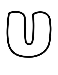 the letter u is shown in black and white