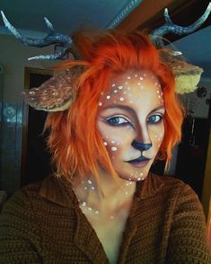 Makeup Karakter, Fantasy Make-up, Animal Makeup, Deer Costume, Stage Makeup, Christmas Makeup