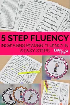 the five steps to reading flueny in 5 easy steps with pictures and text