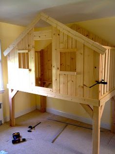 a collage of photos showing the inside of a house with various tools and materials