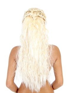 Medieval Queen Costume Wig Daenerys Targaryen Braid, Khaleesi Costume, Targaryen Costume, Daenerys Targaryen Costume, Game Of Thrones Khaleesi, Long Blonde Wig, Elsa Cosplay, Peinados Recogidos, Small Braids