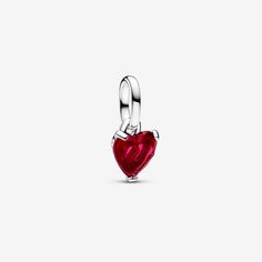 Live your feelings with the Broken Heart Mini Dangle Charm. One side features a vibrant red man-made crystal heart and the other reveals a sterling silver broken heart. Whether you're feeling the love or going through heartbreak, add this to your collection as a reminder that it's all a part of the journey. - Pandora Broken Heart Mini Dangle Charm - Sterling silver / Man-made crystal / Red Pandora Charms Red, Pandora Valentine, Charms Disney, Pandora Me, Pandora Red, Pandora Essence, Red Charm, Pearl Jewelry Gift, Star And Moon Necklace