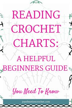 the text reads reading crochet chart, which is in pink and green with an image