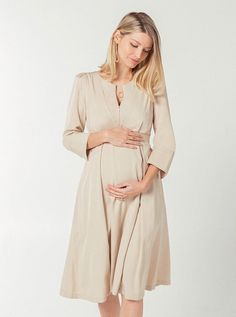 Sarah TENCEL Empire Maternity & Nursing Dress Maternity Workwear, Work Photoshoot, Postpartum Dresses, Maternity Work Clothes, Breastfeeding Dress, Maternity Wardrobe, Feminine Skirt, Maternity Nursing Dress, Pregnancy Wardrobe