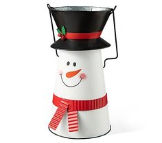 a snowman with a top hat and scarf