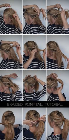 ♡This is a great pony! Modern Hairdo, Ponytail Hairstyles Tutorial, Ponytail Tutorial, Hair Romance, Hair Stylists, Hair Design, Braided Ponytail, Ponytail Hairstyles