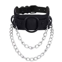 PRICES MAY VARY. Gothic Choker necklaces are including one high quality big alloy ring and link chain ahead necklace with it's unique designed, it's more punk-like. Punk Choker can be matched with your any clothing.It can highlight your perfect and sexy body,make you looks more confident and charming in the crowd. Choker Collar can meet your different needs, and match your different outfits,making you cool and charming. Great for punk rock festival,stage performance ,etc. Gothic Choker is perfec Punk Style Stainless Steel Jewelry For Party, Punk Style Stainless Steel Party Jewelry, Punk Stainless Steel Jewelry For Party, Punk Black Jewelry With Silver Chain, Punk Style Chain Jewelry For Concerts, Punk Chain Jewelry For Concerts, Punk Style Stainless Steel Clavicle Chain Jewelry, Punk Stainless Steel Clavicle Chain Jewelry, Gothic Alloy Chain Necklace