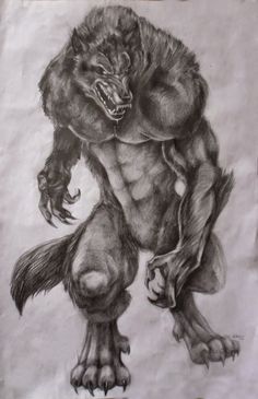 a pencil drawing of a creature on paper