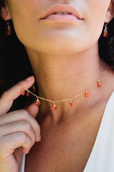 Enhance your energy with our Multi Teardrop Carnelian Necklace! Each vibrant carnelian dangle promises to bring warmth, joy, and a splash of color to your life. Perfect for boho-chic lovers or anyone seeking a classic style statement. Let this gemstone masterpiece turn heads & hearten spirits! Shop the link! Luxury Carnelian Beaded Necklaces, Luxury Carnelian Round Pendant Jewelry, Luxury Beaded Carnelian Necklace, Luxury Elegant Carnelian Beaded Necklaces, Diy Jewelry Unique, Carnelian Jewelry, Carnelian Necklace, Teardrop Necklace, Boho Chic Fashion