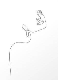 a single line drawing of a man's face