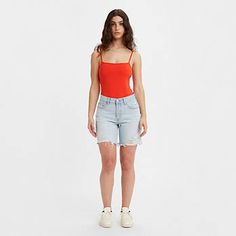 501® '90s Women's Shorts - Light Wash | Levi's® US Ribcage Jeans, Capri Shorts, Relaxed Jeans, Chino Jeans, Lightweight Dress, Loose Jeans, Tapered Jeans, Levi Shorts, Outerwear Sweater