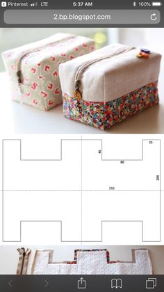 the sewing pattern for this cosmetic bag is easy to sew