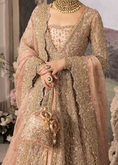 Pakistani Wedding Dress in Open Gown Dupatta and Lehenga Style is a stunning masterpiece adorned with Intricate designs and Hand-crafted embellishments. Pakistani Gown, Pakistani Bridal Dress, Pink Dupatta, Walima Dress, Desi Wedding Dresses, Nikkah Dress, Asian Bridal Dresses, Latest Bridal Dresses, Pakistani Wedding Dress