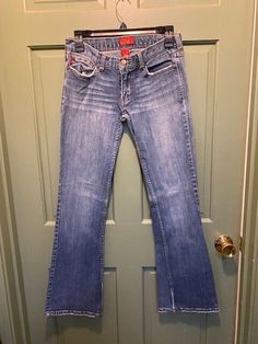 Bootcut Low Rise Jeans, Jeans Y2k, Boot Cut Denim, Low Rise Jeans, Classic Blue, Solid Pattern, Low Rise, Women's Jeans, Denim Jeans