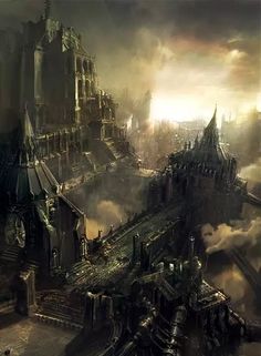 40k City, Steampunk Wallpaper, City Artwork, 40k Artwork, Fantasy Concept, Japanese Art Prints, Cyberpunk City, Warhammer 40k Artwork