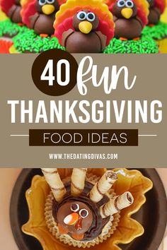 thanksgiving food ideas for kids to make and eat with the help of their parents, including turkey