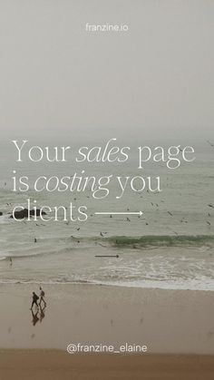 two people riding bikes on the beach with an ocean in the background that says, your sales page is costing you different