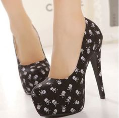 Skull Shoes, Halloween Shoes, Skull Clothing, High Heel Platform, Shoes High Heels, Shoes Platform, Platform High Heels, Cloth Material