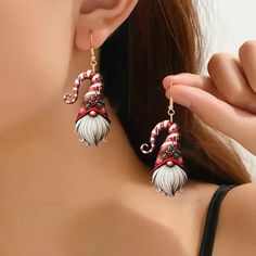 Chic Christmas Gnome Acrylic Earrings - Lightweight, Romantic Holiday Party Accessory & Perfect Birthday Gift Holiday Party Accessories, Flower Veil, Long Curly Wig, Drawstring Ponytail, Romantic Holiday, Hip Openers, Christmas School, Afro Puff, Mesh Hat