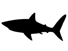 a black and white silhouette of a shark