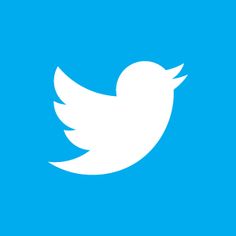 a white twitter logo on a blue background