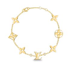 LOUIS VUITTON® - Idylle Blossom Monogram Bracelet, Yellow Gold And Diamonds - Gold Louis Vuitton Necklace, Louis Vuitton Bracelet, Bday Gifts, Monogram Bracelet, Fotografi Digital, Accesories Jewelry, Louis Vuitton Jewelry, Lv Bags, Expensive Jewelry