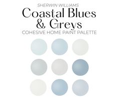 the cover of coastal turquoise and white paint palettes for sherwinn williams's coastal