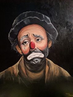 a painting of a man with a clown nose