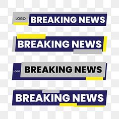 the breaking news logo is shown in three different colors