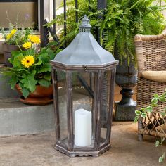 Wood & Galvanized Metal Lantern, Large-Lanterns-Rustic Barn Boutique Joanna Gaines Lanterns, Park Hill Collection, Aged Wood, Park Hill, Elegant Candles, Wooden Lanterns, Metal Lanterns, Aging Wood, Buy Wood