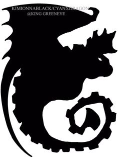 a black and white silhouette of a dragon