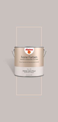 a white paint can with the words reine farben on it's side