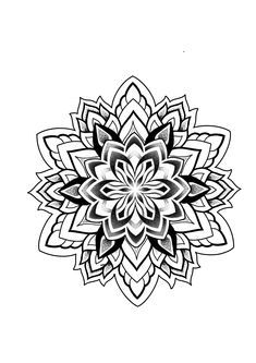 a black and white drawing of a flower