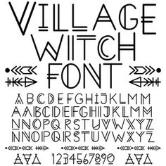 an old fashioned font with arrows on it