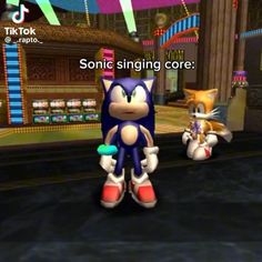 sonic the cat and tails are playing in an interactive video game