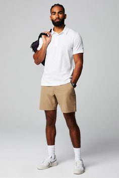 The Fairway 2-Piece Outfit FL2 white male Activewear >> Mens >> Outfits regular Men's Athleisure Outfits, White Golf Bottoms For Summer, White Summer Golf Bottoms, Men Summer Outfit Casual Classy, Male Vacation Outfits, Men’s Outfits Summer, Khaki Shorts Outfit Mens, Men Athleisure Outfits, Jessie Outfits