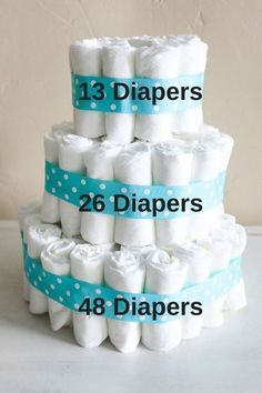 a stack of diapers sitting on top of each other