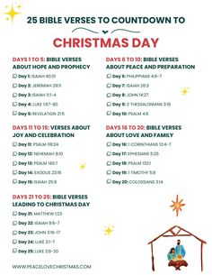 the 25 bible verses to countdown christmas day