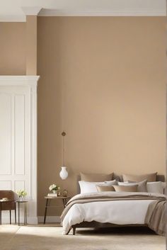 bedroom decorating,interior design paint,wall paint colors,paint color palette Oatmeal Bedroom Ideas Color Schemes, Earth Tone Paint Colors Bedroom, Feature Wall Ideas Bedroom Paint, Sand Wall Color, Trending Bedroom Paint Colors 2024, Sage Green Kitchen Colour Scheme, Tan Bedroom Walls, Sand Bedroom, Ochre Bedroom