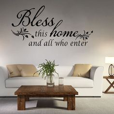 PRICES MAY VARY. 【WAKE UP WALLS】"Bless this home and all who enter."The wall decals' size are list in picture.(You can DIY it. No limit for the size). DIY decorate with these wall stickers to bring a refreshing look to the room and create an enchanting and positive atmosphere. 【WATERPROOF, DURABLE】All stickers are made from premium vinyl material. Non-toxic, environmental protection. EASY to apply and suitable for any flat surface and also on slightly textured wall. You just need a few minutes t Wall Stickers Family, Mural For Living Room, Scripture Wall Decal, Wall Decals Living Room, Modern Wall Decals, Family Wall Decals, Wall Stickers Bedroom, Wall Quotes Decals, Wall Stickers Living Room