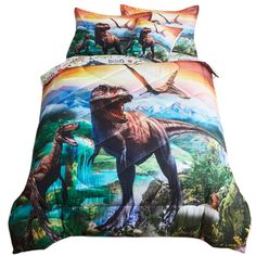 PRICES MAY VARY. Dinosaur Design: Reversible multi-color dinosaur comforter design, coordinating with little cute dinosaur printed sheets and pillow shams for a complete look. It can create a magical dreamland in room to let your child feel excited for bedtime. Modern & Fun: Bright and vibrant dinosaur pattern full of kids interest, functional choice for all-season comfort, add a new look to the room and indulge your little one’s imagination at the same time. Great gift for kids birthday. High Q Dinasour Bedding Kids Rooms, Big Boy Bed Dinosaur, Boy Dinosaur Bedding, Boys Dinosaur Bed, Dinosaur Bedding Boys, Dinosaur Bed, Dinosaur Sheets, Dinosaur Comforter, Kids Comforter Sets