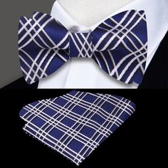 Embrace Timeless Elegance: The Blue with White Plaid Silk Self-Tie Bow Tie In the world of refined fashion, certain accessories stand out as emblems of classic sophistication. Our Blue with White Plaid Silk Self-Tie Bow Tie is one such piece, carefully crafted to elevate your style to new heights. Let's explore the nuances of this exquisite accessory, from its versatile design to the art of pairing it with the perfect shirts and suits for various occasions. The Artistry of Plaid: A Timeless Touc Classic Blue Bow Tie, Classic Blue Suit And Tie Accessories For Summer, Classic Blue Bow Tie And Suit Accessories, Classic Blue Suit And Bow Tie Accessories, Classic Summer Ties As Gifts, Blue Classic Bow Tie For Black-tie Events, Elegant Bow Tie With Pocket Square As Gift, Classic Blue Tie With Butterfly Knot, Summer Formal Suit And Tie Accessories With Pocket Square