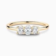 The Ecksand Three-Stone Oval-Cut Diamond Ring shown with Lab-grown 0.25 ctw Diamond Ring Drawing, Oval Cut Diamond Rings, Three Stone Diamond Ring, Stone Diamond Ring, Three Stone Diamond, Types Of Diamonds, Mom Jewelry, Oval Cut Diamond, Recycled Gold