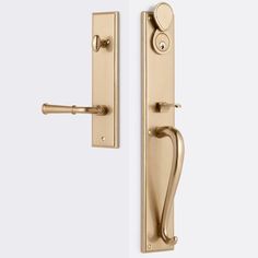 an image of a golden door handle on a white background